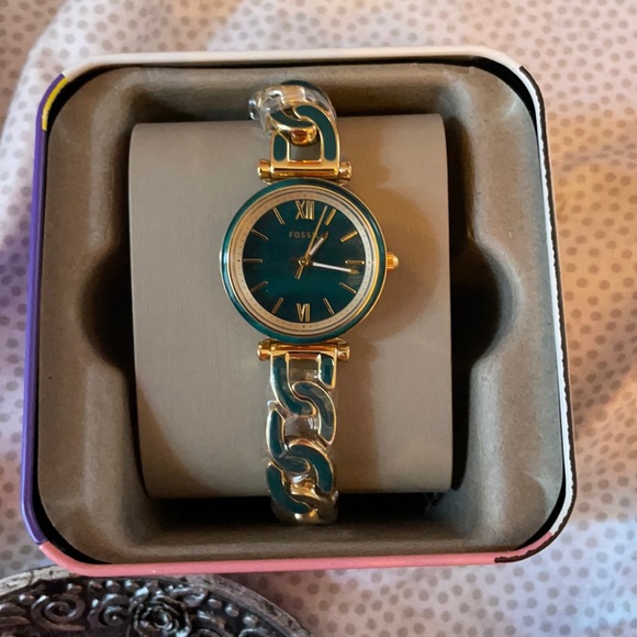 Fossil Dark Green and Gold Women’s Watch - Picture 2 of 2